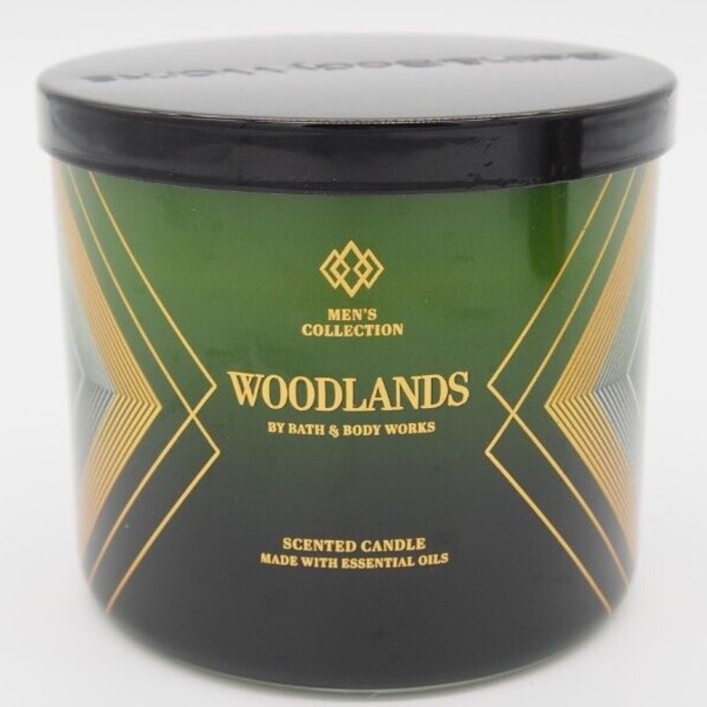 Bath & Body Works Men's Collection Woodlands 3-wick Scented Candle 14.5 oz New!
